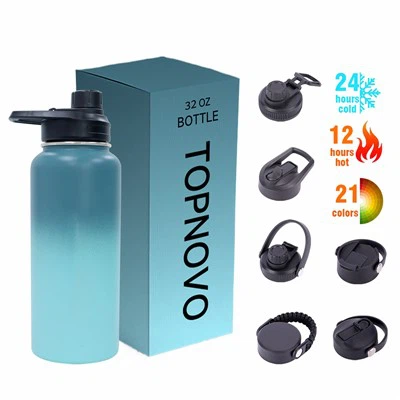 Top bewertete Edelstahlwasserflaschen mit mehreren Deckeloptionen